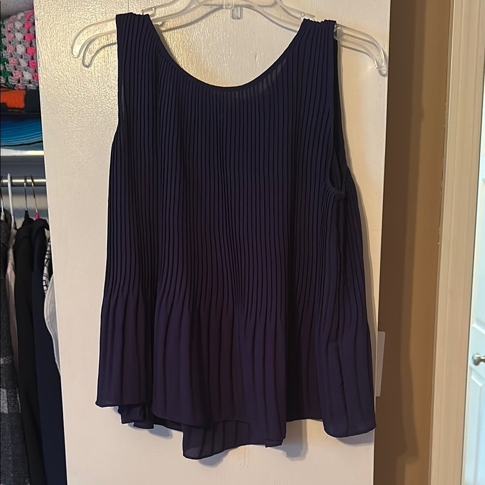 Banana Republic Navy Pleated Tank Top